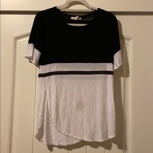 Tobi Black & White Striped Shift Shirt